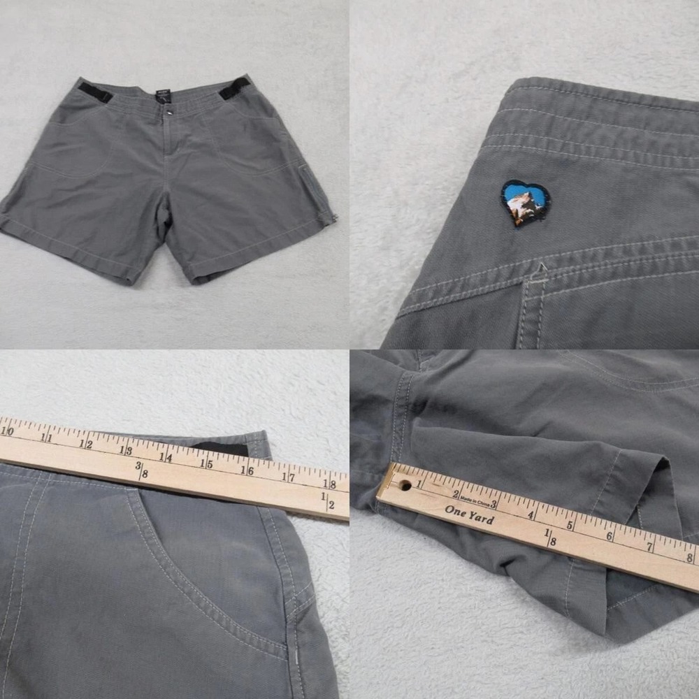 Kuhl Dry Splash Shorts Womens Large 32 Gray Zip Hem Comfort‎ Hiking 6" Vintage